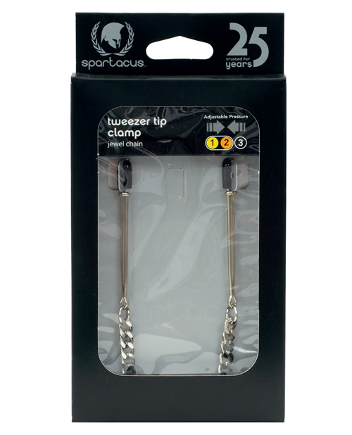 Spartacus Adjustable Tweezer Nipple Clamps with Jewel Chain