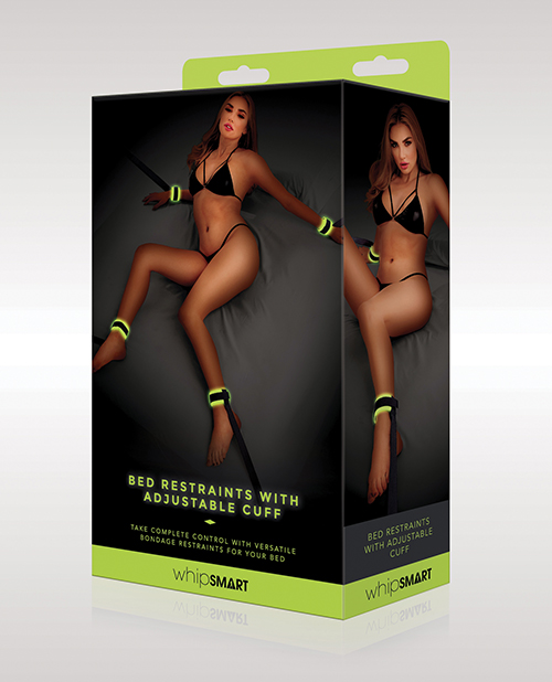 WhipSmart Glow in the Dark Bed Restraints with Adjustable Cuffs