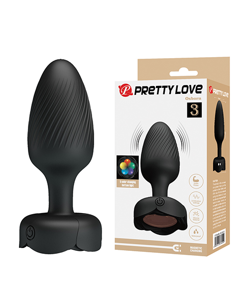 Pretty Love Osborn Medium Butt Plug with Multi Color Bottom