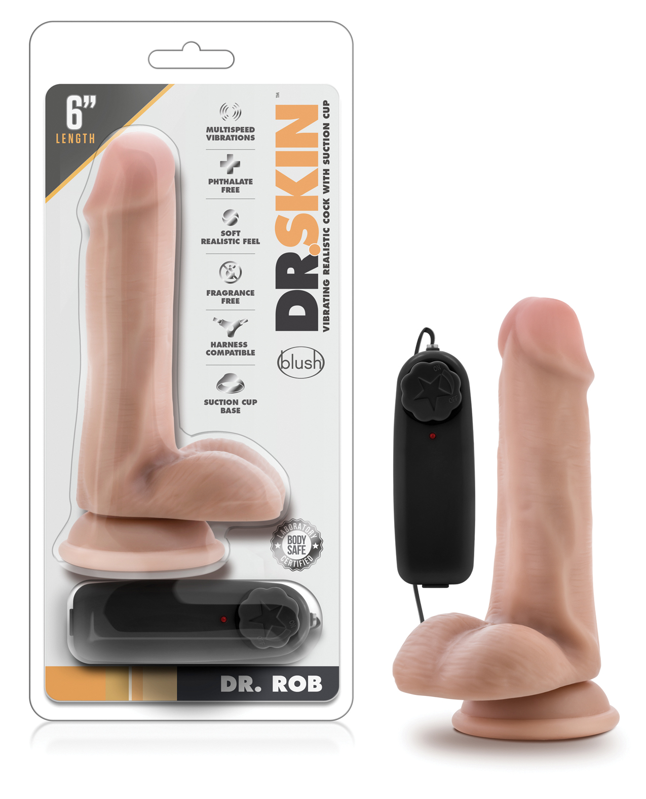 Blush Dr. Skin Dr. Rob 6" Cock with Suction Cup - Vanilla