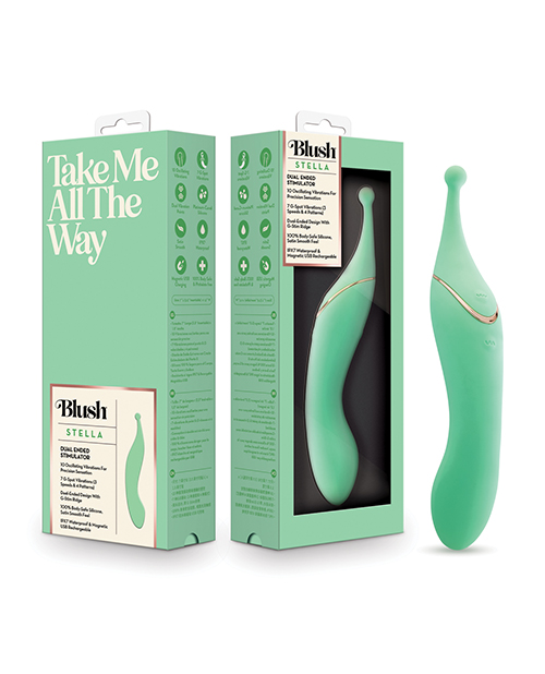 Blush Stella 7 Inch Dual-Ended Clitoral G-Spot Vibrating Wand With Precision Stimulation