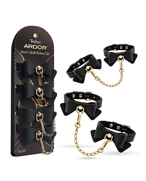 Blush Temptasia Ardor Wrist & Ankle Restraints with Bow