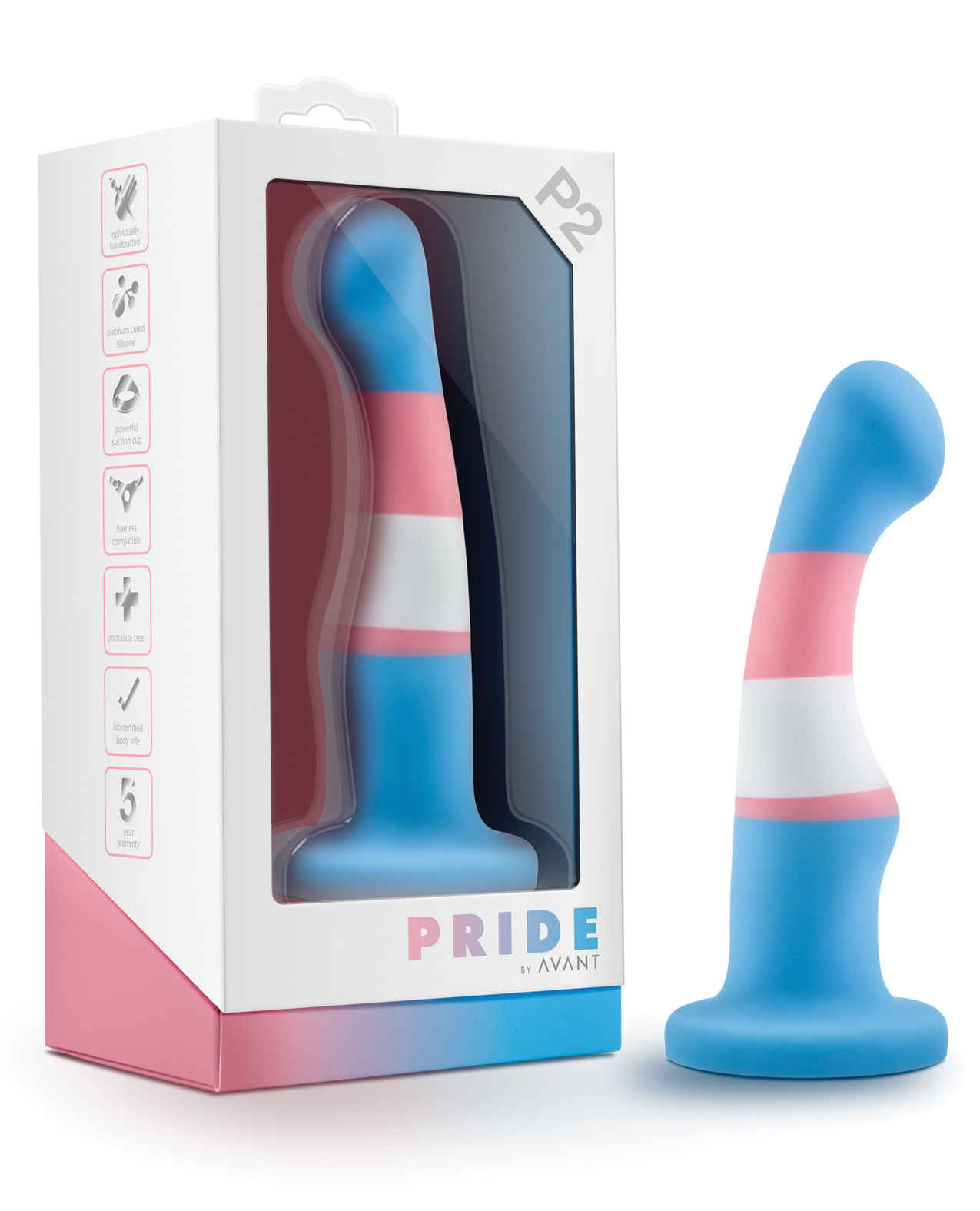 Blush Avant P2 Transgender Pride Silicone Dong - True