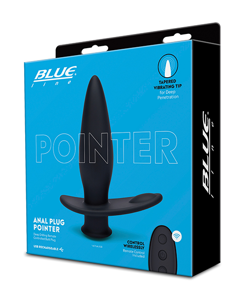 Blue Line Vibrating Anal Plug Pointer with Remote