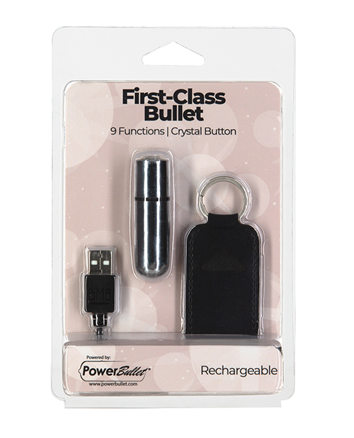 First Class Mini Rechargeable Bullet with Crystal - 9 Functions