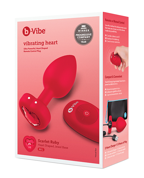 b-Vibe Vibrating Heart Plug M/L