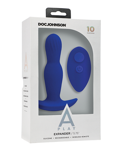 A Play Expander Rechargeable Silicone Anal Plug with Remote - Royal