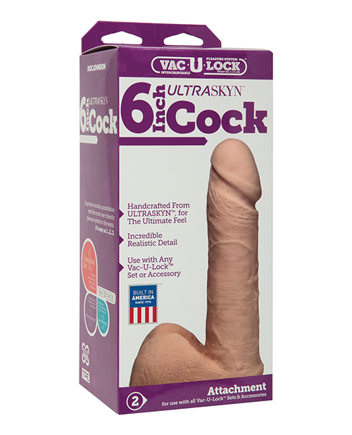 Vac-U-Lock 6" ULTRASKYN Cock & Balls Attch.