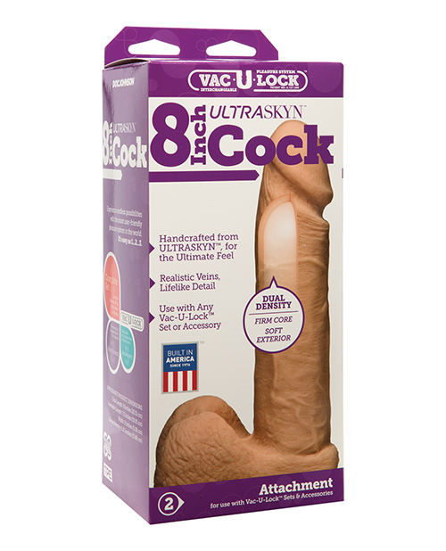 Vac-U-Lock 8" ULTRASKYN Cock & Balls Attch.