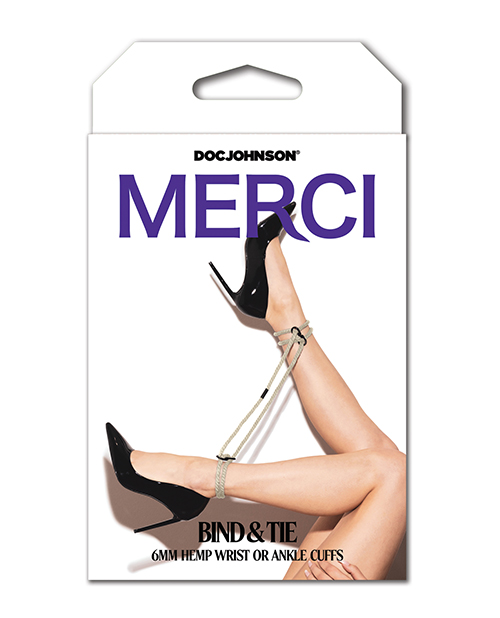 Merci Hogtie - Bind & Tie Wrist or Ankle Cuffs - 6 mm Hemp