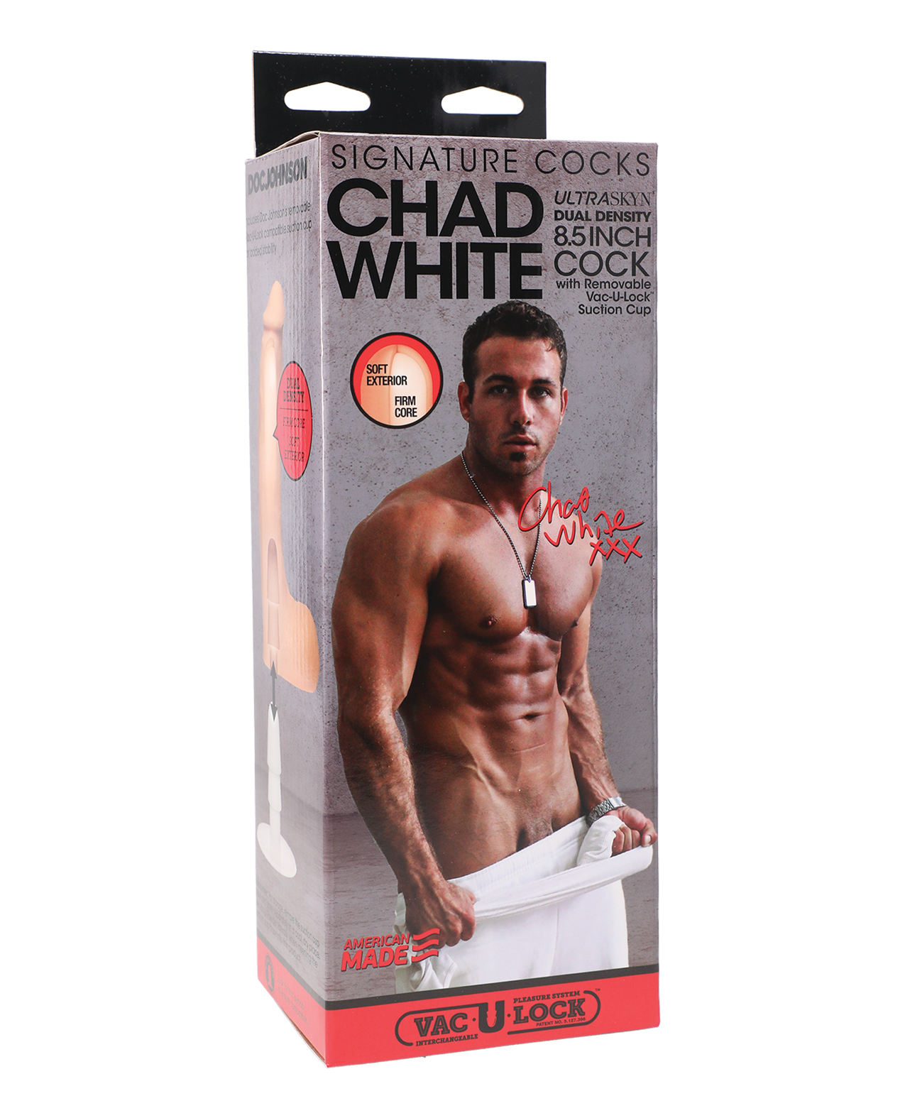 Signature Cocks ULTRASKYN 8.5" Cock with Removable Vac-U-Lock Suction Cup - Chad