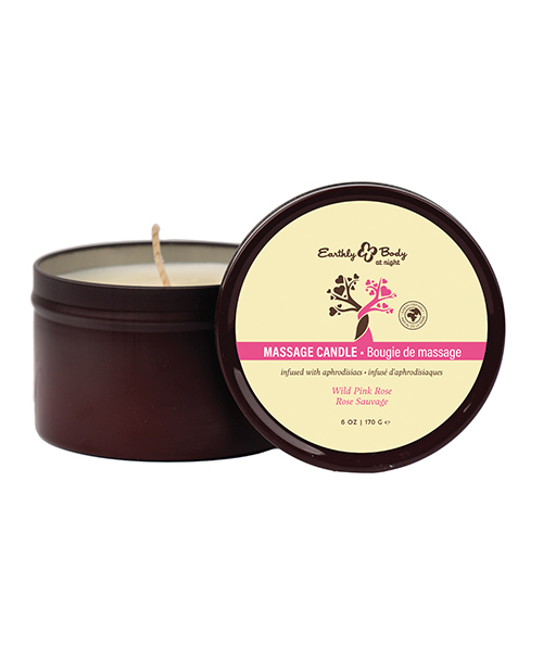 Earthly Body at Night Candle - Wild Pink Rose 6 oz