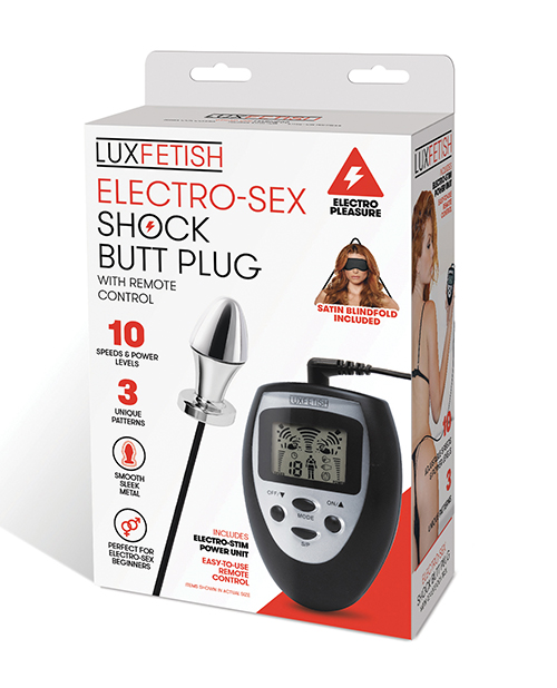 Lux Fetish Electro Sex Shock Butt Plug with Remote