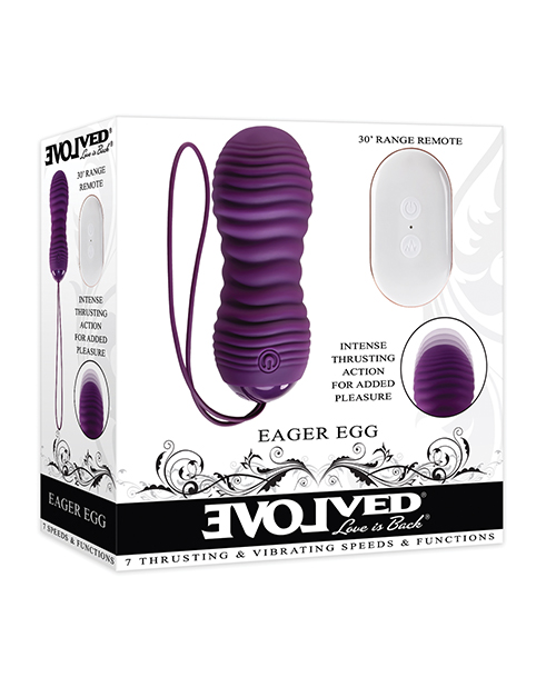 Evolved Eager Egg Vibrating & Thrusting Egg with Remote