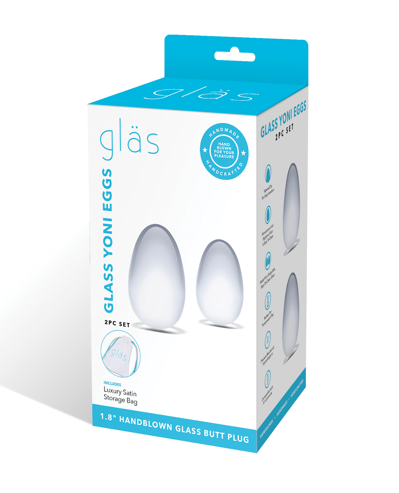 Glas 2 pc Glass Yoni Eggs Set