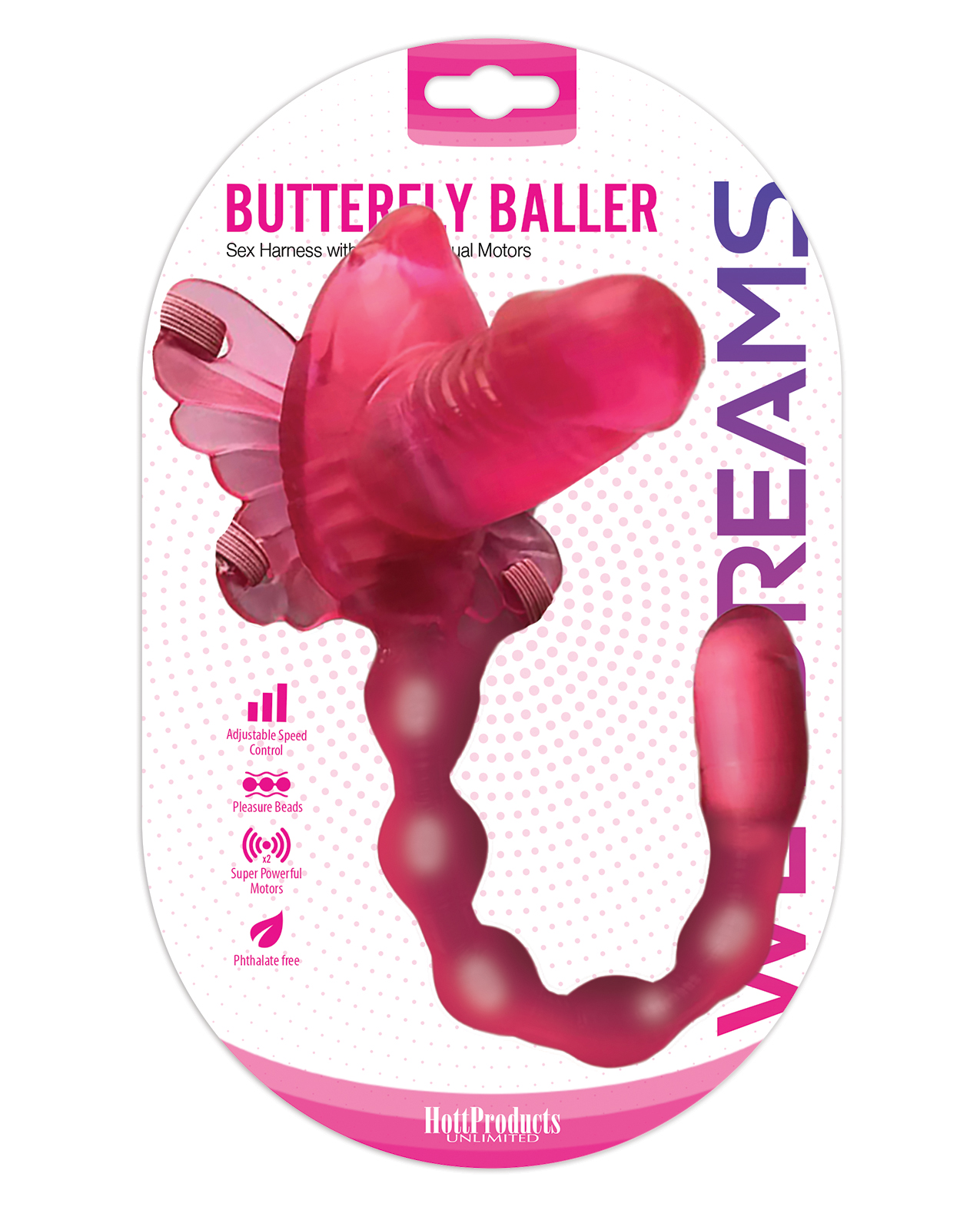 Wet Dreams Butterfly Baller Sex Harness with Dildo