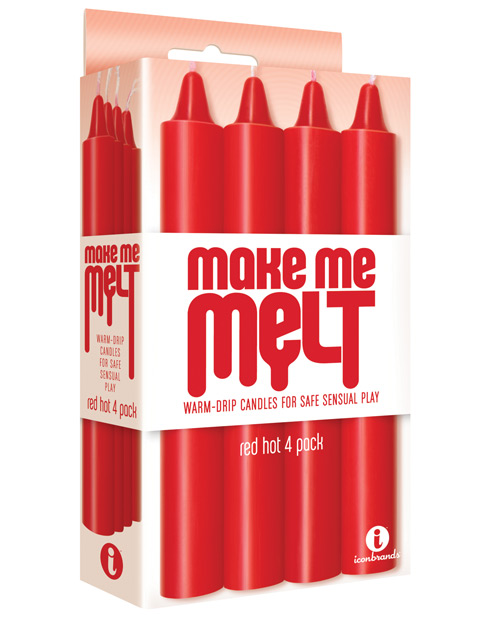 The 9's Make Me Melt Sensual Warm Drip Candles - Red Hot