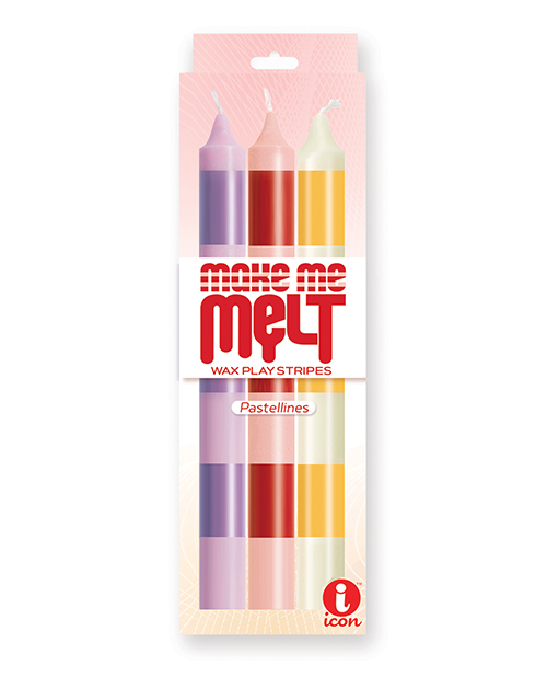 The 9's Make Me Melt Sensual Warm Drip Candles - Pastellines Stripes