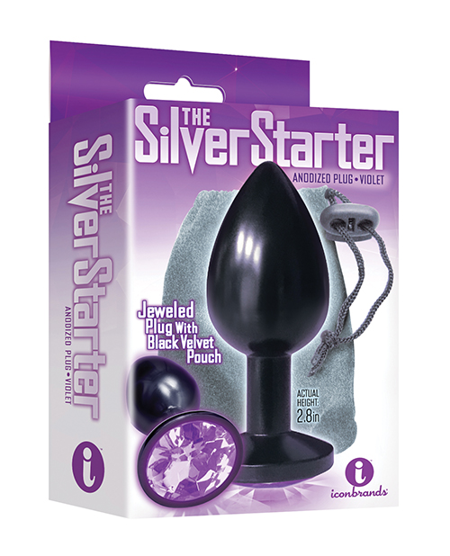 The 9's The Silver Starter Bejeweled Round Stainless-Steel Plug