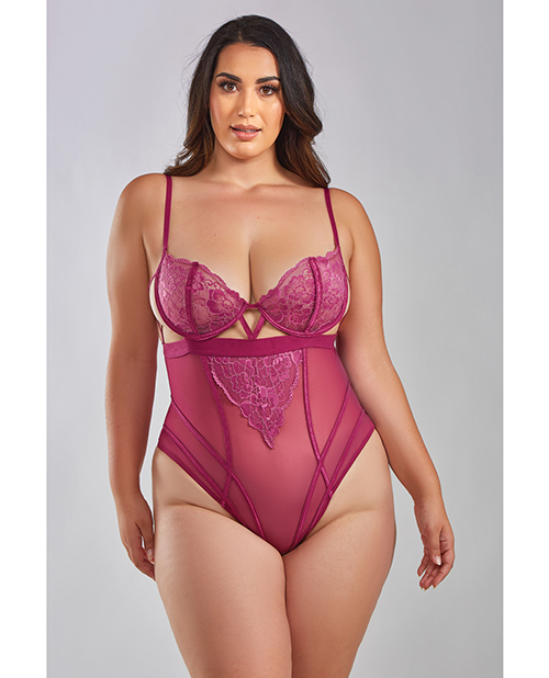 Quinn Cross Dyed Galloon Lace & Mesh Teddy