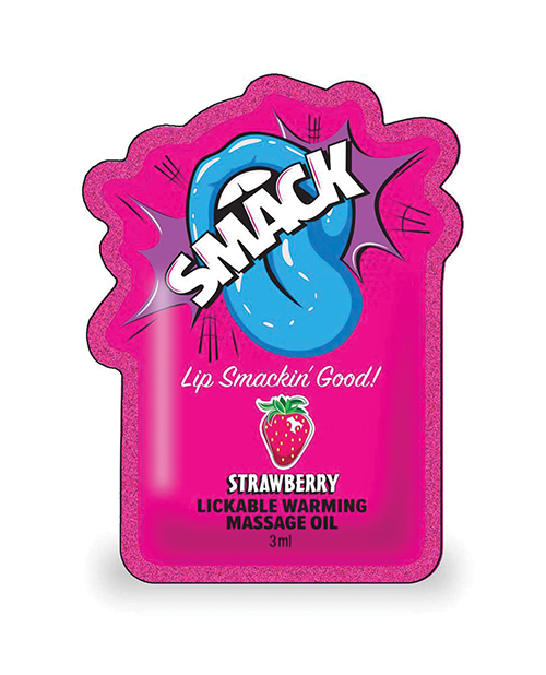 Smack Lickable Warming Massage Oil - Strawberry 3 ml pouch