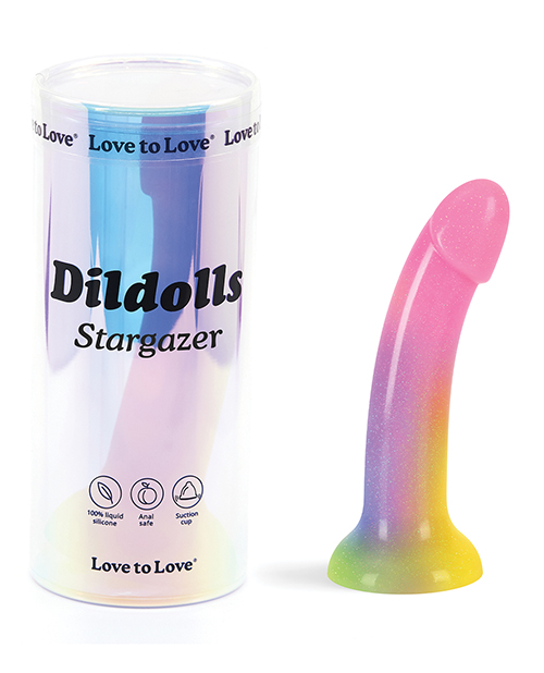 Love to Love Silicone Dildolls Stargazer - Gradient Rainbow with Glitter