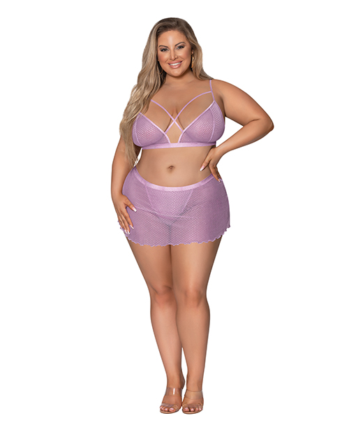 Girl Next Door Strappy Bralette with Flirty Thong Skirt