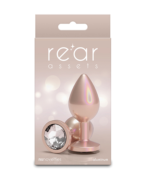 Rear Assets Medium with Clear Gem - Iridescent