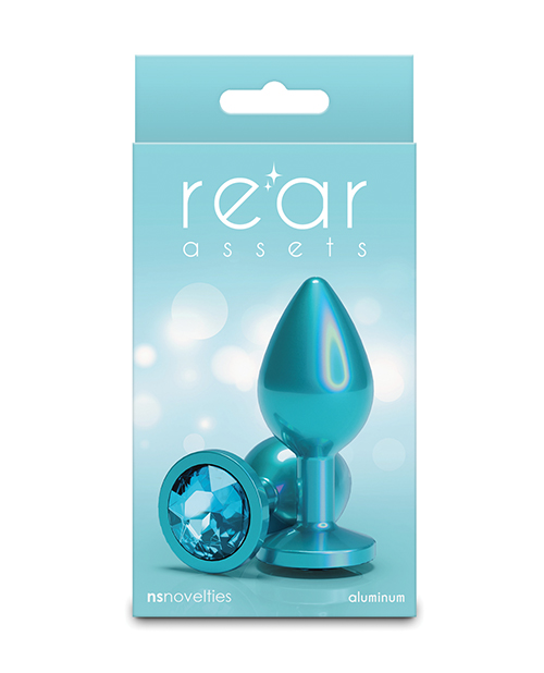 Rear Assets Medium with Teal Gem - Iridescent