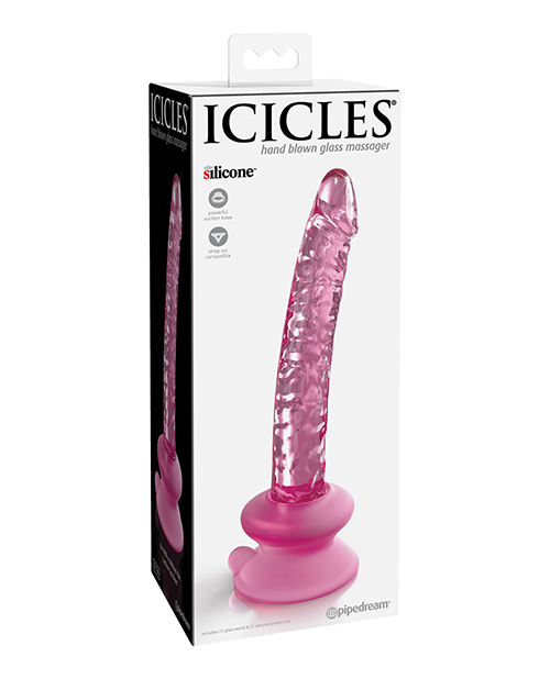 Icicles No. 86 Hand Blown Glass Massager with Suction Cup