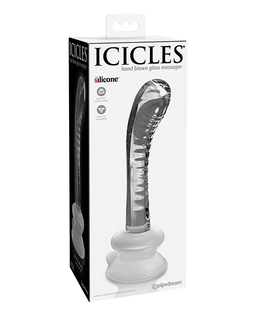Icicles No. 88 Hand Blown Glass G-Spot Massager with Suction Cup
