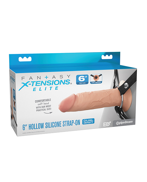 Fantasy X-tensions Elite 6" Silicone Hollow Strap-on with Harness