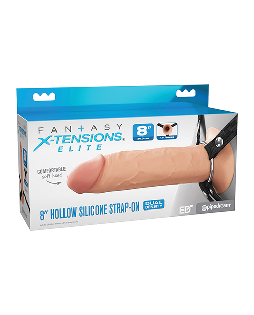 Fantasy X-Tensions Elite 8" Silicone Hollow Strap-on with Harness