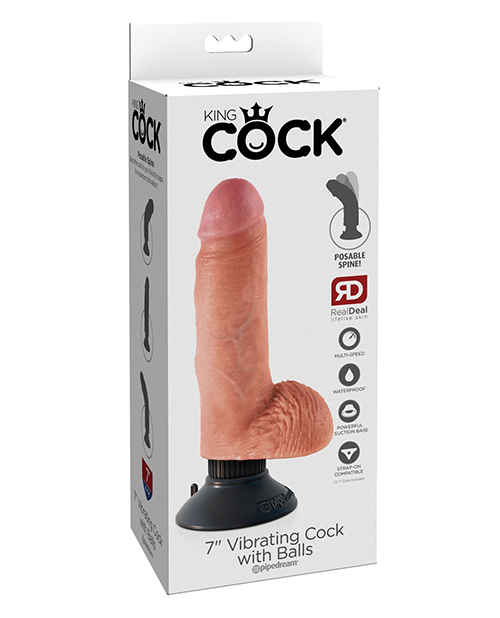 King Cock 7" Vibrating Cock with Balls