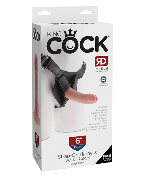 King Cock Strap-On Harness with 6" Cock