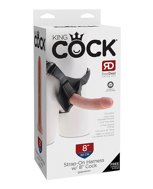 King Cock Strap-On Harness with 8" Cock