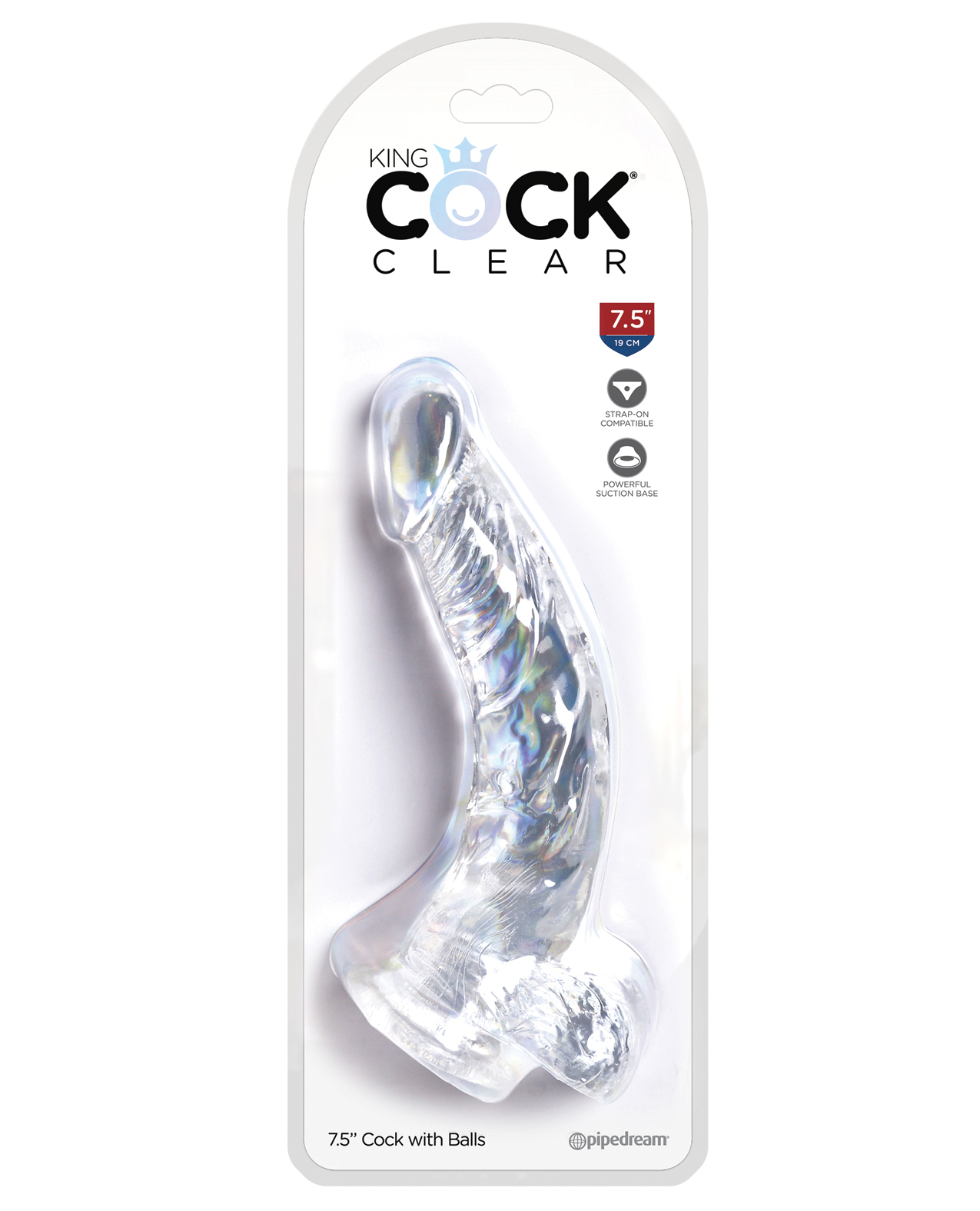 King Cock Clear 7.5" Cock with Balls