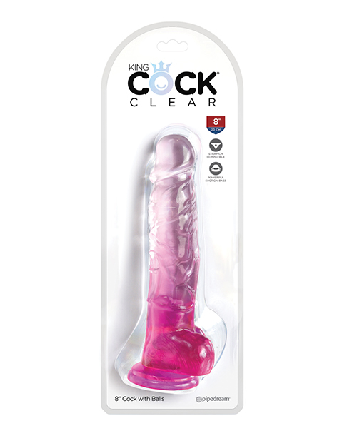 King Cock Clear 8" Cock with Balls