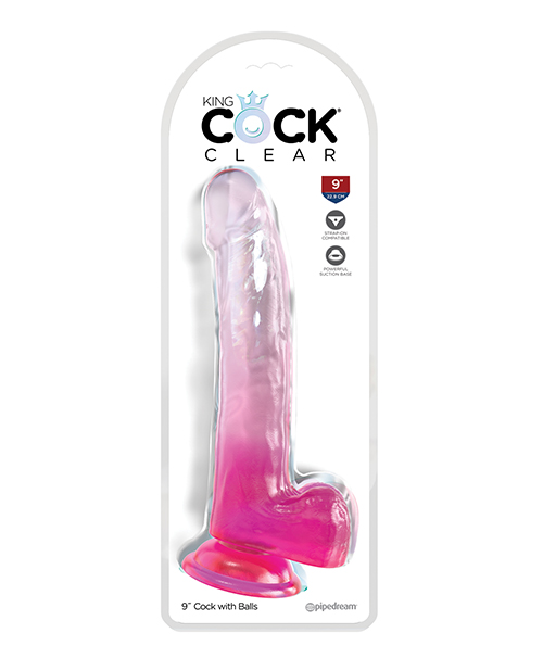 King Cock Clear 9" Cock with Balls