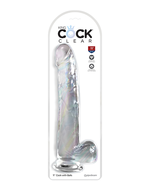 King Cock Clear 11" Cock with Balls