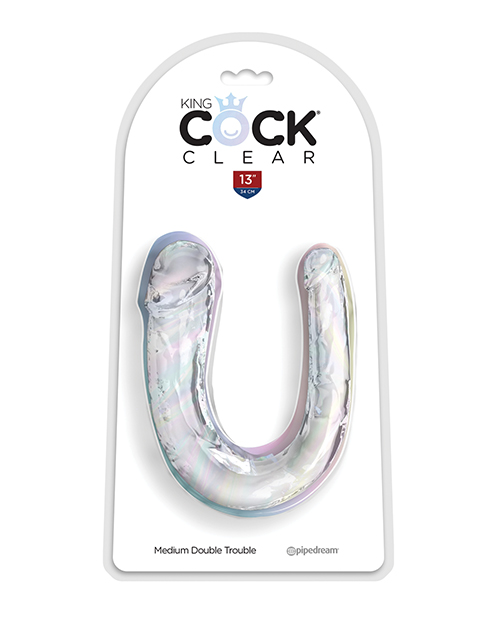 King Cock Clear Medium Double Trouble Dildo