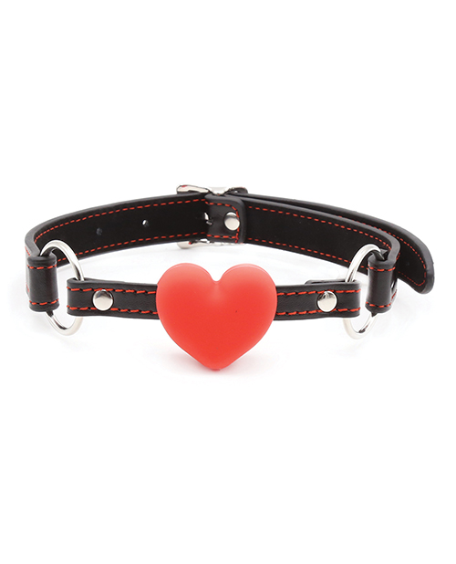 Plesur Heart Ball Gag with Red Hearts