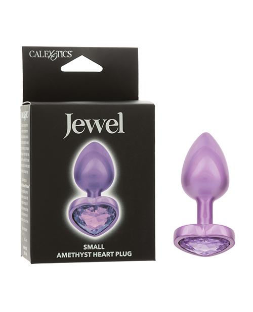 Jewel Amethyst Heart Butt Plug - Small,