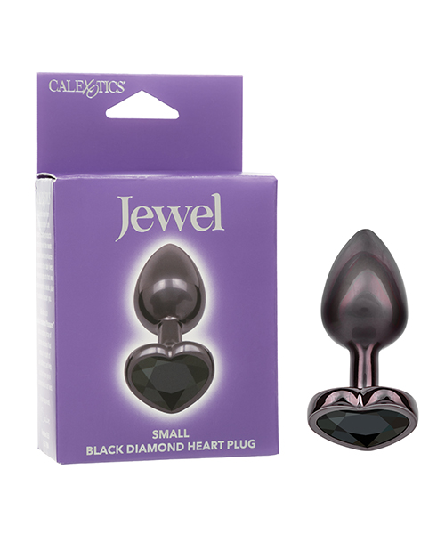 Jewel Black Diamond Heart Butt Plug - Small,