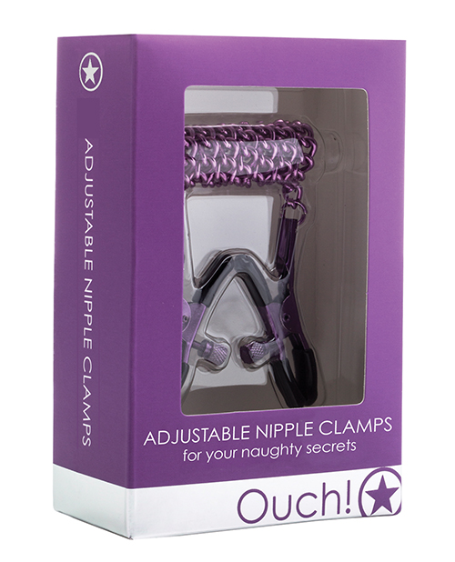 Shots Ouch Adjustable Nipple Clamps with Chain