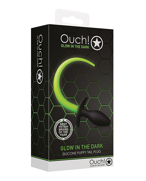 Shots Ouch Puppy Tail Plug - Glow in the