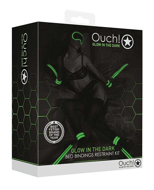 Shots Ouch Bed Bindings Restraint Kit - Glow in the