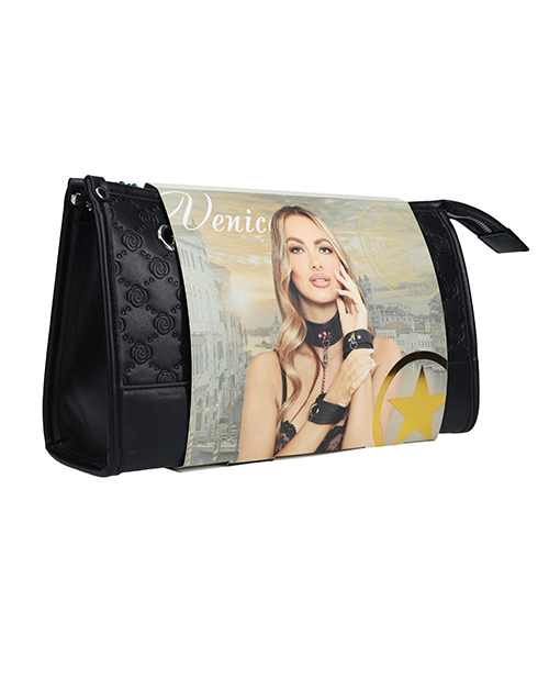 Shots Ouch! Venice Collection Bondage Kit with Bag - Black/Iridescent