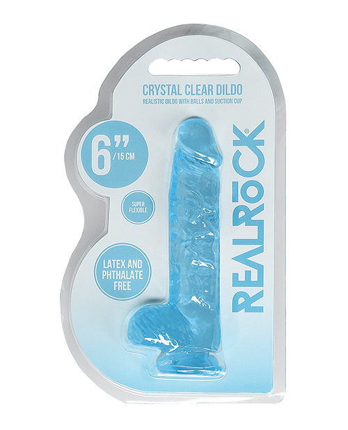 Shots RealRock Realistic Crystal Clear 6" Dildo with Balls