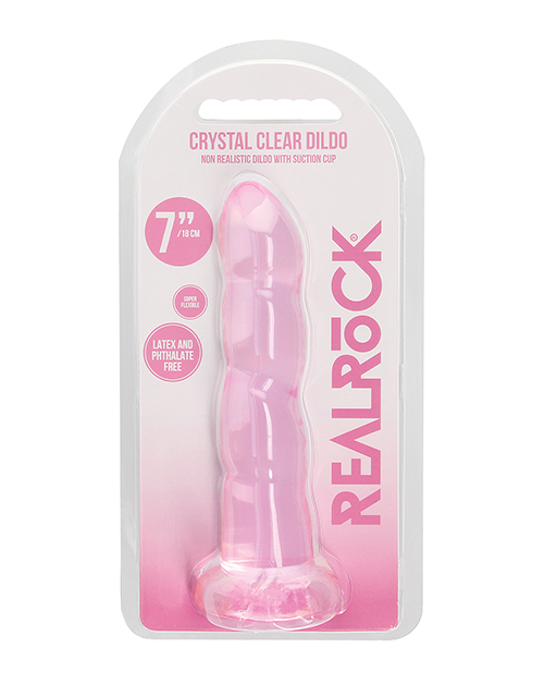 Shots RealRock Crystal Clear Non Realistic 7" Dildo
